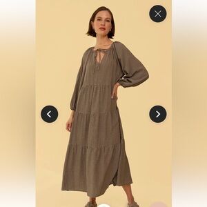 Whimsy + Row Black and Tan Checkered Dress